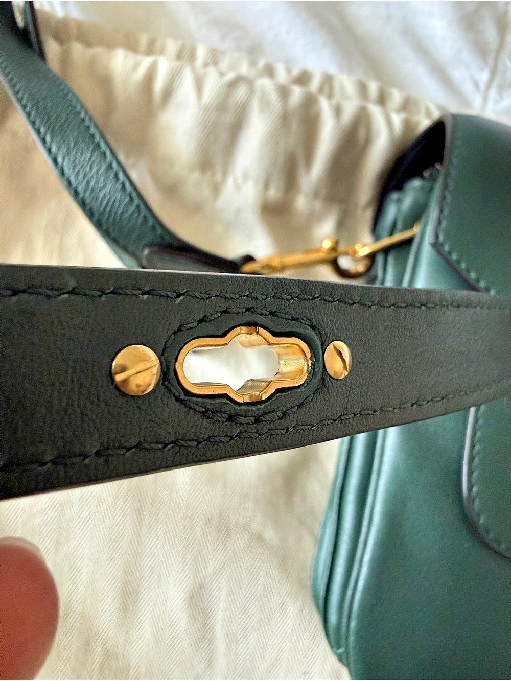 Mulberry Belted Bayswater Satchel - Mulberry Green Leather - Excellent Cond. - Picture 8 of 12